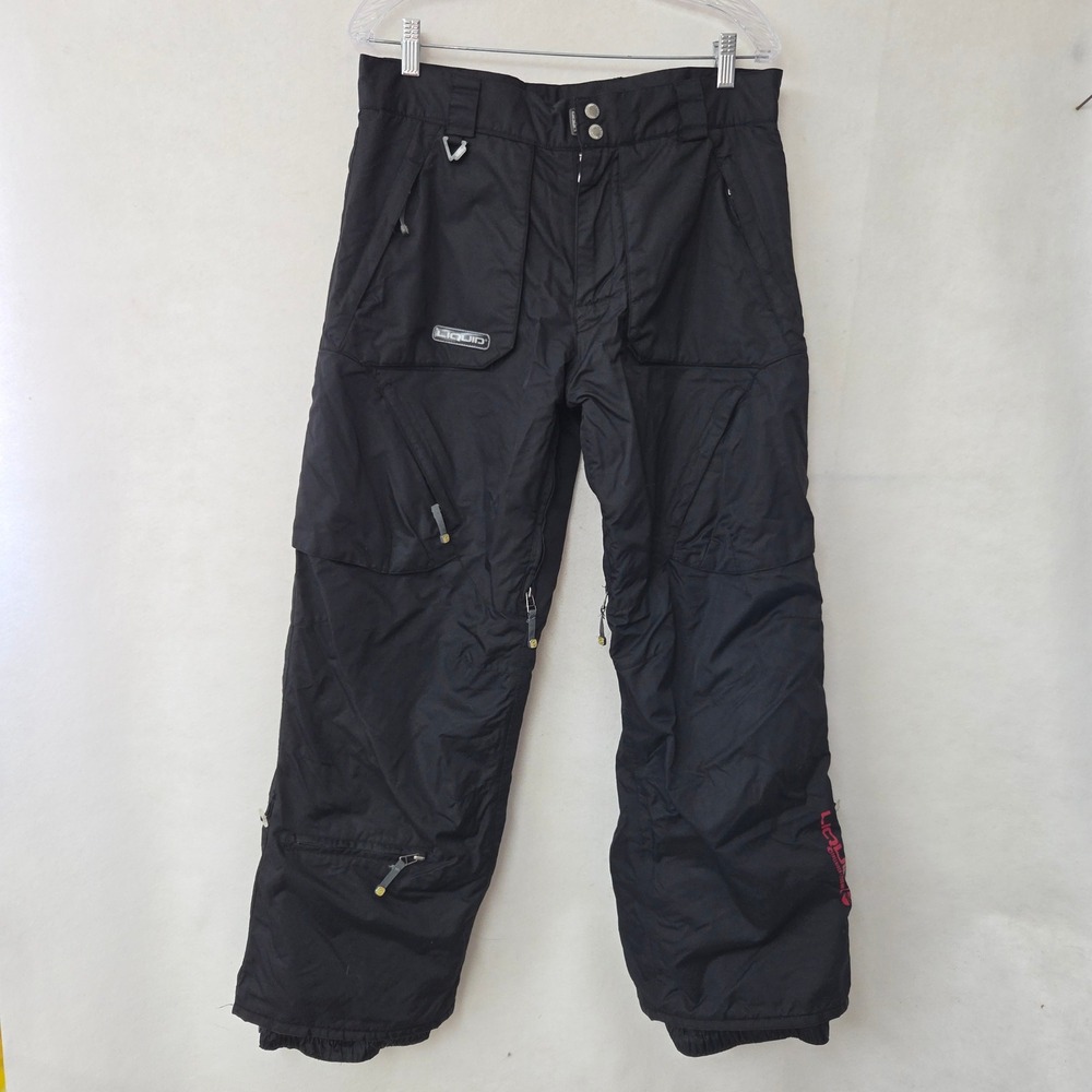 Liquid Boardwear Snow Pants Mens Medium Black‎ Freerider 2500MM Cargo Skiing